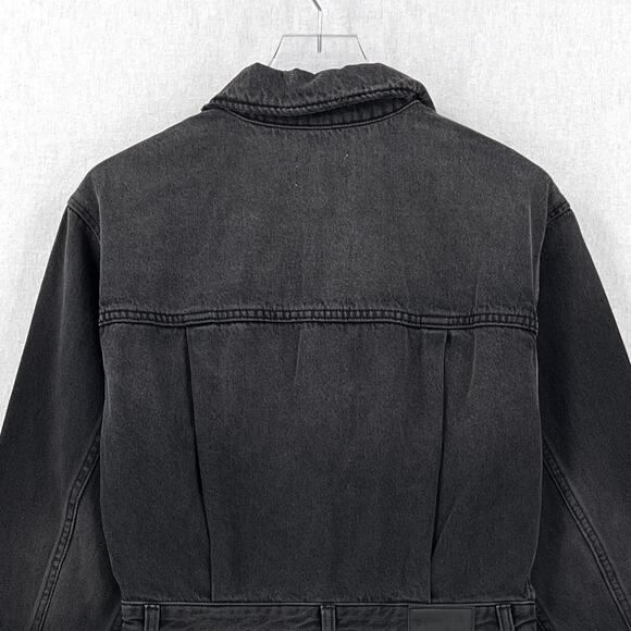 PISTOLA Nina Dress Womens Medium Washed Black Denim Long Sleeve Mini Short NEW - Picture 7 of 16